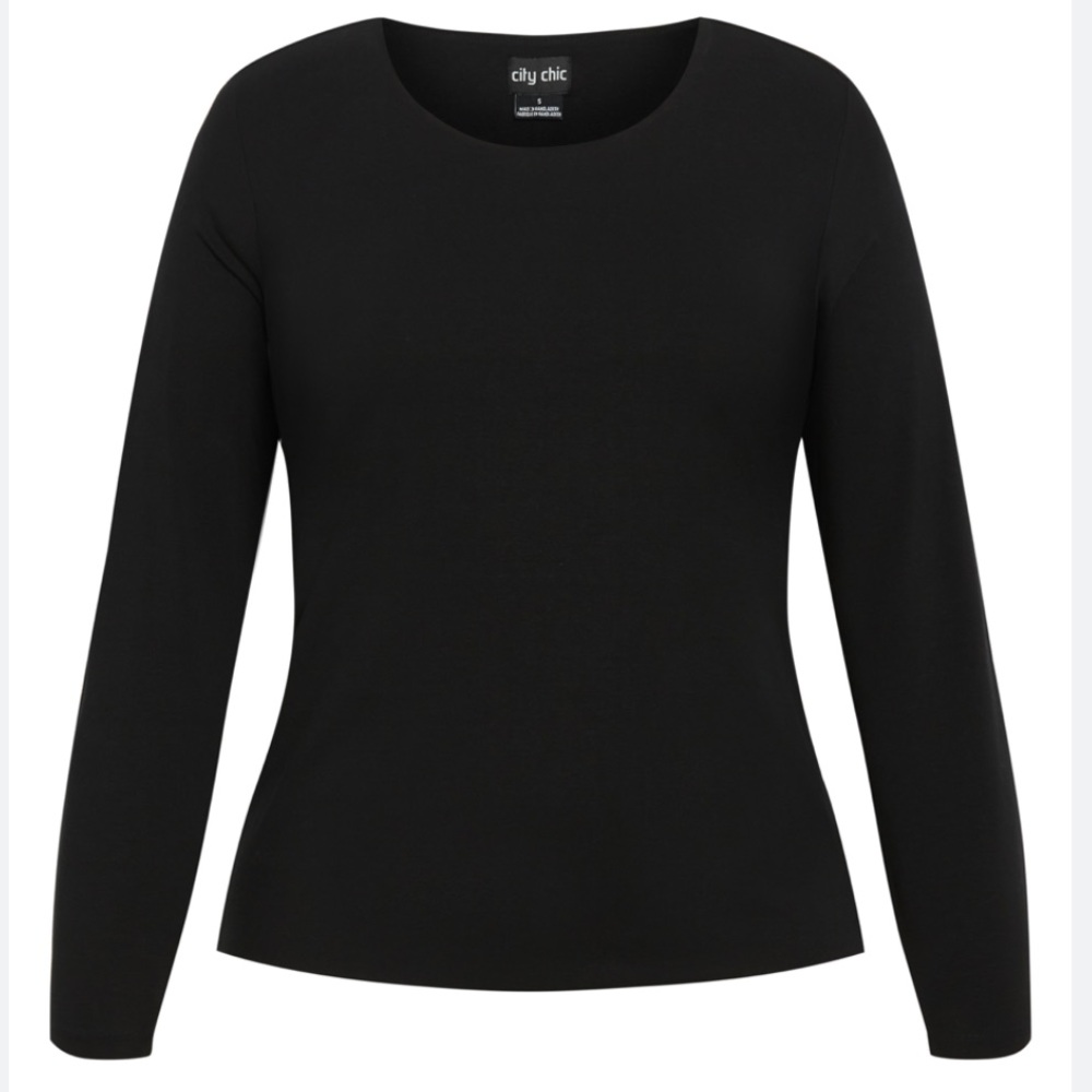 NWT City Chic Black Long Sleeve Tee